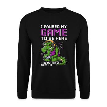 Video Game Gaming Gamer Gamer Nerd - Unisex Sweatshirt - black - Front - Alina (178cm) & Michal (187cm)