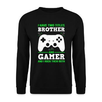 Gamer Gaming Videospiele Video Games - Unisex Sweatshirt - black - Front - Alina (178cm) & Michal (187cm)