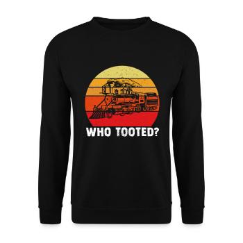 Model Railroad Locomotive Steam Locomotive - Unisex Sweatshirt - black - Front - Alina (178cm) & Michal (187cm)