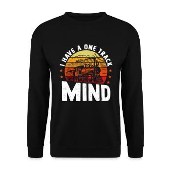 Locomotive à vapeur, chemin de fer, conducteur de train, modélisme ferroviaire - Sweat-shirt Unisexe - noir - Devant - Alina (178cm) & Michal (187cm)