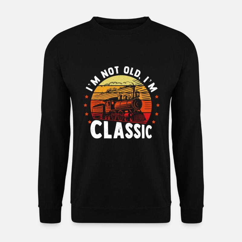 Modelleisenbahn Lustig Dampflok Eisenbahn - Unisex Pullover - Schwarz