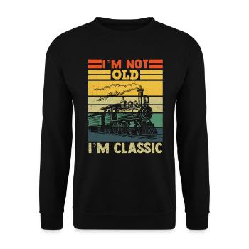 Engine driver model railway steam locomotive railway - Unisex Sweatshirt - black - Front - Alina (178cm) & Michal (187cm)