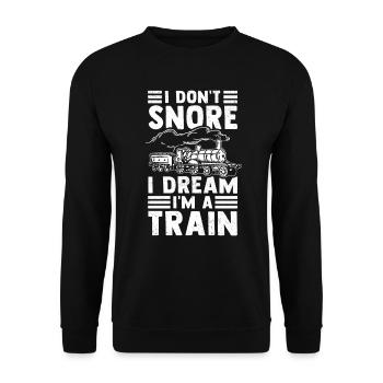 Model Railroad Steam Locomotive Engine Driver Locomotive - Unisex Sweatshirt - black - Front - Alina (178cm) & Michal (187cm)