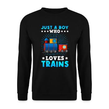 Modelleisenbahn Dampflok Zug fahren - Unisex Pullover - Schwarz - Vorne - Alina (178cm) & Michal (187cm)