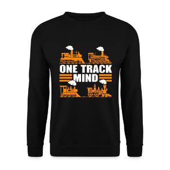Model Railroad Funny Engine Driver Steam Locomotive - Unisex Sweatshirt - black - Front - Alina (178cm) & Michal (187cm)