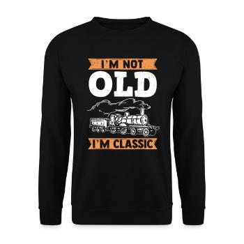 Model railroad, train driver, steam locomotive, railroader, train - Unisex Sweatshirt - black - Front - Alina (178cm) & Michal (187cm)