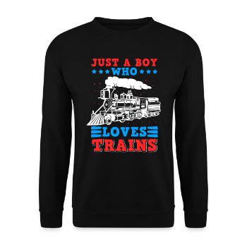 Modèle Ferroviaire Locomotive à Vapeur Chemin de fer Drôle - Sweat-shirt Unisexe - noir - Devant - Alina (178cm) & Michal (187cm)