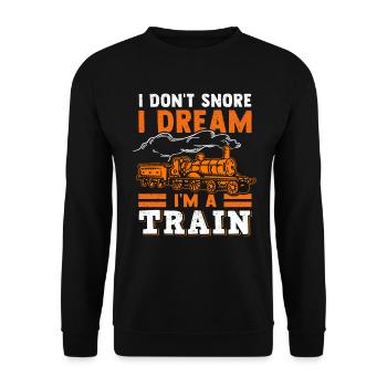 Model Railroad Steam Locomotive Engine Driver Locomotive - Unisex Sweatshirt - black - Front - Alina (178cm) & Michal (187cm)