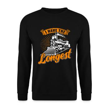 Modélisme ferroviaire, locomotive, locomotive à vapeur, modélisme ferroviaire - Sweat-shirt Unisexe - noir - Devant - Alina (178cm) & Michal (187cm)