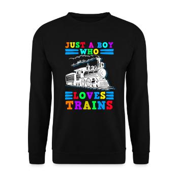 Modelbahn Dampflok Eisenbahn Modellzug Zug - Unisex Pullover - Schwarz - Vorne - Alina (178cm) & Michal (187cm)
