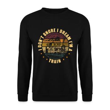 Modelleisenbahn Dampflok Lokführer Eisenbahner - Unisex Pullover - Schwarz - Vorne - Alina (178cm) & Michal (187cm)