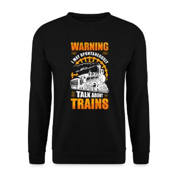 Model Railroad Funny Model Railroad Steam Locomotive Train - Unisex Sweatshirt - black - Front - Alina (178cm) & Michal (187cm)