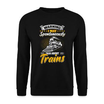 Railway, Model Railway, Steam Locomotive, Engine Driver - Unisex Sweatshirt - black - Front - Alina (178cm) & Michal (187cm)