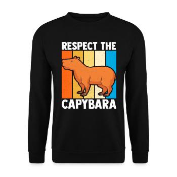 Capybara Wasserschwein Lustig Nagetier - Unisex Pullover - Schwarz - Vorne - Alina (178cm) & Michal (187cm)