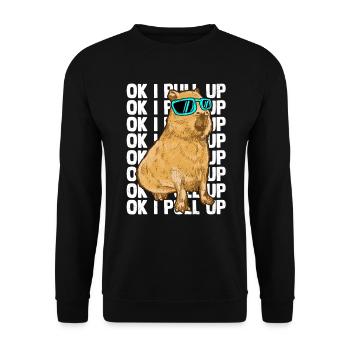 Capybara Lustig Nagetier Wasserschwein - Unisex Pullover - Schwarz - Vorne - Alina (178cm) & Michal (187cm)