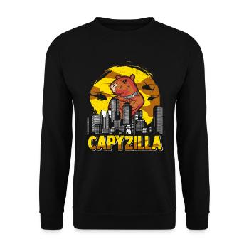 Capyzilla capybara rongeur capybara - Sweat-shirt Unisexe - noir - Devant - Alina (178cm) & Michal (187cm)
