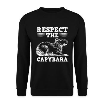 Capybara Wasserschwein Nagetier - Unisex Pullover - Schwarz - Vorne - Alina (178cm) & Michal (187cm)
