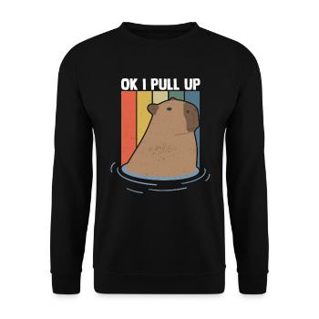 Rongeur Capybara capybara - Sweat-shirt Unisexe - noir - Devant - Alina (178cm) & Michal (187cm)