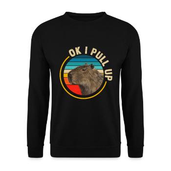 Capybara Capybara Meme rongeur - Sweat-shirt Unisexe - noir - Devant - Alina (178cm) & Michal (187cm)