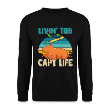 Capybara Douche Rongeur Capybara Capybara - Sweat-shirt Unisexe - noir - Devant - Alina (178cm) & Michal (187cm)