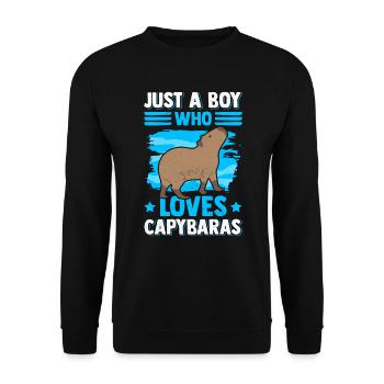 Capybara Capybara Rodent Funny - Unisex Sweatshirt - black - Front - Alina (178cm) & Michal (187cm)