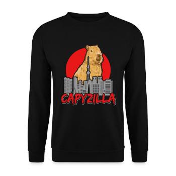 Capybara Capyzilla Rongeur Capybara Capybara - Sweat-shirt Unisexe - noir - Devant - Alina (178cm) & Michal (187cm)