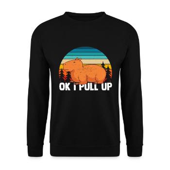 Capybara Meme Capybara Rongeur - Sweat-shirt Unisexe - noir - Devant - Alina (178cm) & Michal (187cm)