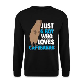 Wasserschwein Nagetier Capybara Lustig - Unisex Pullover - Schwarz - Vorne - Alina (178cm) & Michal (187cm)