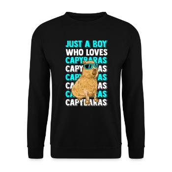 Capybara Capybara Funny Animals Rodent - Unisex Sweatshirt - black - Front - Alina (178cm) & Michal (187cm)