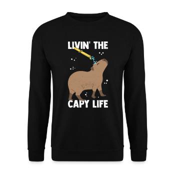 Capybara Douche Capybara Rongeur - Sweat-shirt Unisexe - noir - Devant - Alina (178cm) & Michal (187cm)