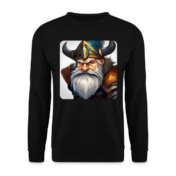 Petit gnome nain lutin grincheux - Sweat-shirt Unisexe - noir - Devant - Alina (178cm) & Michal (187cm)