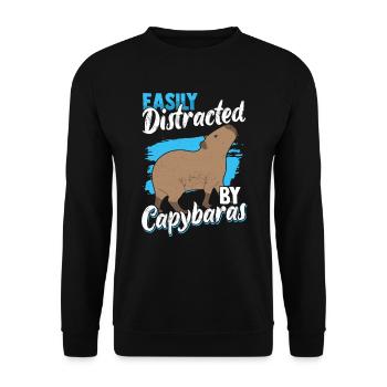 Capybara Wasserschwein Capybaras Haustier - Unisex Pullover - Schwarz - Vorne - Alina (178cm) & Michal (187cm)