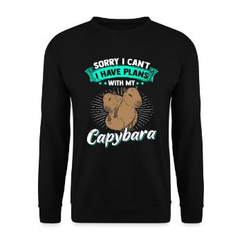 Capybaras Drôles de rongeurs Capybara - Sweat-shirt Unisexe - noir - Devant - Alina (178cm) & Michal (187cm)