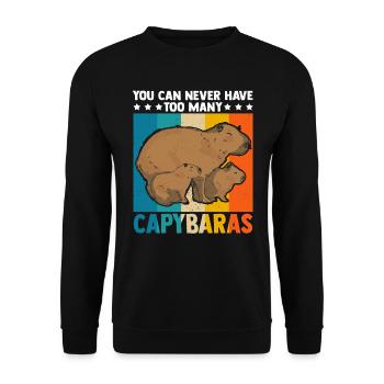 Capybara Capybara Rongeur Rétro - Sweat-shirt Unisexe - noir - Devant - Alina (178cm) & Michal (187cm)