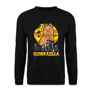 Quokka marsupial Quokkazilla - Unisex Sweatshirt - black - Front - Alina (178cm) & Michal (187cm)