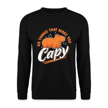 Capybara Drôle de rongeur Capybara - Sweat-shirt Unisexe - noir - Devant - Alina (178cm) & Michal (187cm)