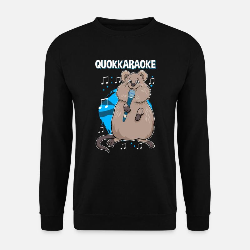 Karaoke Singen Sänger Quokka - Unisex Pullover - Schwarz