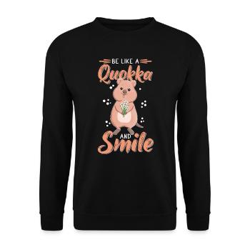 Beuteltier Kurzschwanzkänguru Quokka - Unisex Pullover - Schwarz - Vorne - Alina (178cm) & Michal (187cm)