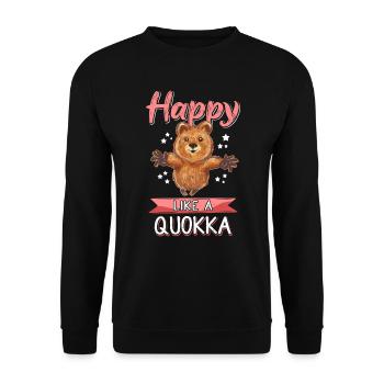 Quokka Happy Marsupial Kangourou à queue courte - Sweat-shirt Unisexe - noir - Devant - Alina (178cm) & Michal (187cm)