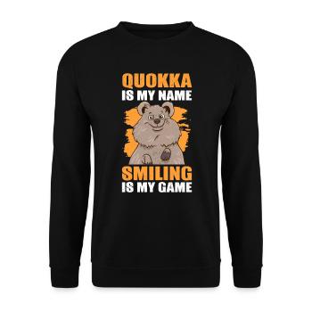 Quokka Animal Funny Australia Marsupial - Unisex Sweatshirt - black - Front - Alina (178cm) & Michal (187cm)