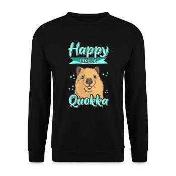 Marsupial Kangourou à queue courte Quokka Heureux - Sweat-shirt Unisexe - noir - Devant - Alina (178cm) & Michal (187cm)