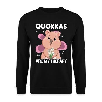 Kangourou marsupial à queue courte de la thérapie Quokka - Sweat-shirt Unisexe - noir - Devant - Alina (178cm) & Michal (187cm)