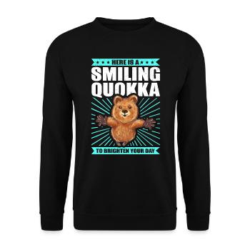 Mème quokka kangourou à queue courte marsupial - Sweat-shirt Unisexe - noir - Devant - Alina (178cm) & Michal (187cm)