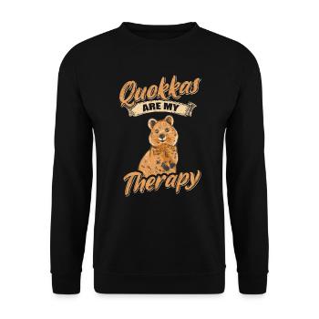 Happy Quokka Marsupial kangourou à queue courte - Sweat-shirt Unisexe - noir - Devant - Alina (178cm) & Michal (187cm)
