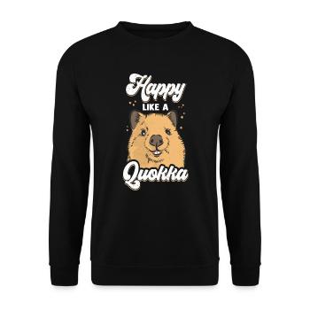 Happy Quokka Australie Kangourou à queue courte - Sweat-shirt Unisexe - noir - Devant - Alina (178cm) & Michal (187cm)