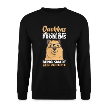 Marsupial kangourou à queue courte Quokka drôle - Sweat-shirt Unisexe - noir - Devant - Alina (178cm) & Michal (187cm)