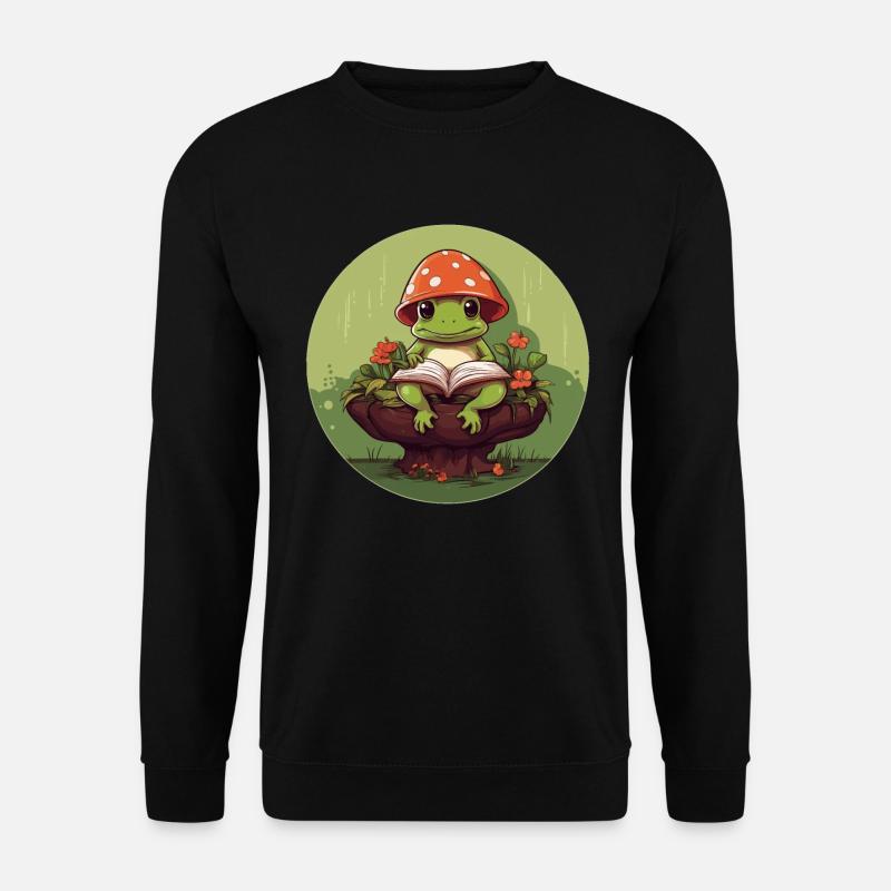 Cottagecore Aesthetic Frosch Mushroom - Unisex Pullover - Schwarz