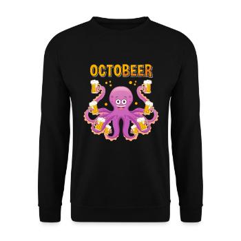 Funny beer octopus beer lover beer drinker - Unisex Sweatshirt - black - Front - Alina (178cm) & Michal (187cm)