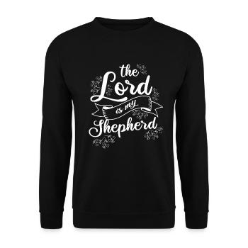 Psalm 23 Der Herr ist mein Hirte Bibel Kirche - Unisex Pullover - Schwarz - Vorne - Alina (178cm) & Michal (187cm)