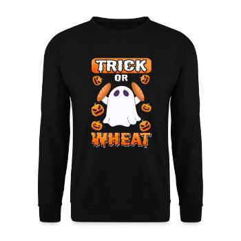 Backen Halloween Kostüm Bäcker Geist Gespenst - Unisex Pullover - Schwarz - Vorne - Alina (178cm) & Michal (187cm)